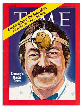 (WRITERS.) Group of three Time magazine covers, each Signed by one: Timothy Leary * Günter Grass * Carlos Castañeda.